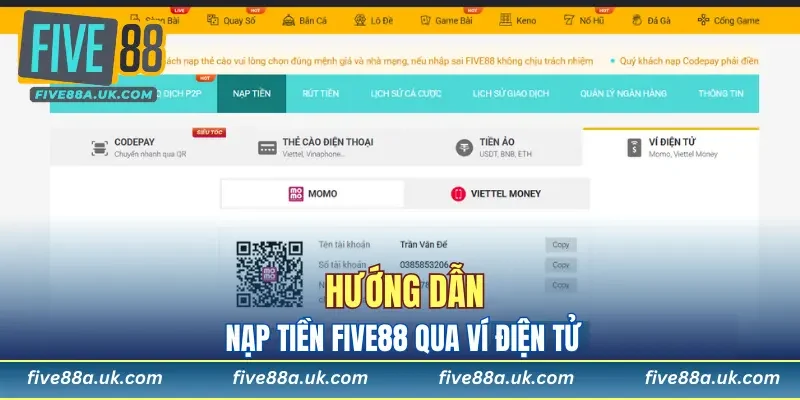 Cách thức cấp tiền cược với ví điện tử