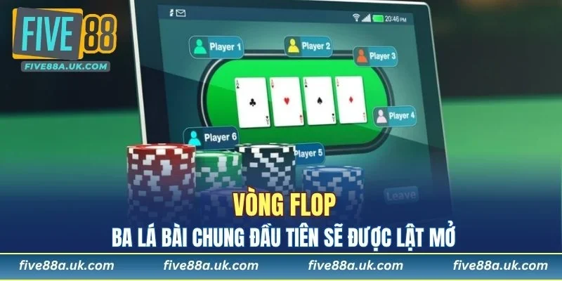 Vòng Flop sẽ mở ba lá bài chung đầu tiên